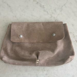 Suede clutch